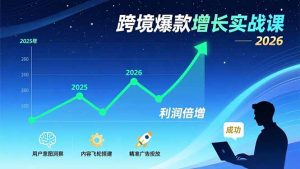 跨境爆款增长实战课，教授用户意图洞察、内容飞轮搭建、精准广告投放，助力卖家2026年利润倍增-副业严选