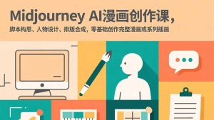 Midjourney AI漫画创作课，脚本构思、人物设计、排版合成，零基础创作完整漫画或系列插画-副业严选