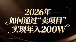 站在2026年的十字路口：一个普通人如何通过卖项目实现年入200万-副业严选